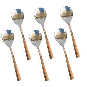 Cuchara de Servir Hecha a Mano con Diseño Martillado en Acero y Cobre, Utensilio Único - Product Image 2
