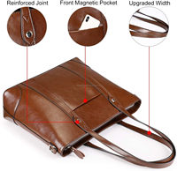 Sac fourre-tout en cuir véritable ALBORZ pour femmes, style vintage, compatible avec un ordinateur portable de 15 pouces, sac à bandoulière pour un usage quotidien, activités de plein air, personnalisable