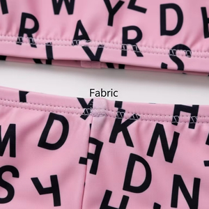 Maillot de bain deux pièces à motif de lettres ensemble de bikini de plage en nylon spandex respirant à séchage rapide pour femmes maillot de bain d'été - Product Image 5