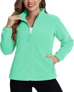 Chaqueta cálida de invierno con cremallera para mujer, forro polar suave con patrón estampado, relleno de algodón transpirable, cierre de cremallera de talla grande - Product Image 1