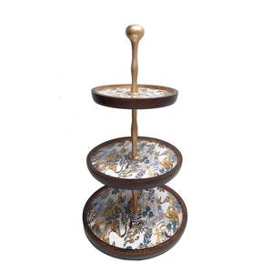 Support à gâteau rond en bois naturel en gros, support à gâteau à un étage, plateau de service, table pour restaurants - Product Image 3