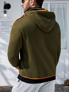 Sudaderas con capucha de alta calidad para hombre, Jersey de algodón cálido, venta al por mayor, impresión personalizada, bordado, cuarto, sudaderas con cremallera - Product Image 2