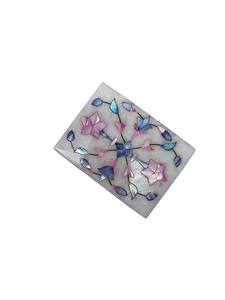 Joyero de Mármol Blanco Hecho a Mano con Incrustaciones de Nácar, Caja de Almacenamiento - Product Image 3