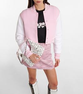 Femmes de haute qualité personnalisé Letterman veste laine corps en cuir manches culture varsité vestes hiver longue Chenille broderie - Product Image 2