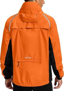 Veste coupe-vent longue pour homme de marque en gros, fermeture éclair sur le devant, capuche respirante, imperméable, décontractée, pour l'extérieur - Product Image 2