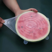 Ensemble de 6 couvercles extensibles en silicone pour tasses et conservation des aliments, couvercles ronds flexibles