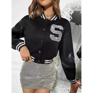 Veste universitaire tendance avec manches en cuir, conçue pour un confort quotidien, un port fluide, fiable, durable, élégante, design inspiré de l'athlétisme - Product Image 4