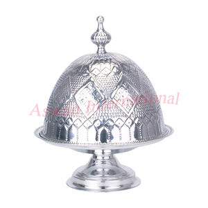 Cuencos de Metal de Latón Niquelado Árabe, Precio Mínimo, Más Vendidos, Asequibles, el Mejor Recipiente para Khajoor Plateado - Product Image 4