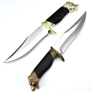 Cuchillo de caza Damasco profesional de calidad superior OEM ODM personalizado al por mayor hoja fija portátil con vaina de supervivencia - Product Image 5