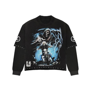 2026 New Heavyweight 100 Cotton Hoodie Top Quality Custom Puff Print Popular Streetwear Tracksuit <b>Sweatshirt</b> for Men - Product Image 3