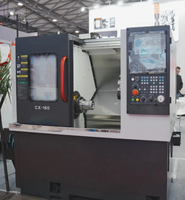 Tour CNC à banc incliné compact avec banc incliné à 30 degrés, base en fonte HT300 pour petites pièces métalliques de précision, manchons en acier inoxydable