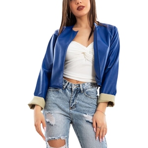 Chaqueta Corta de Cuero de Alta Calidad para Mujer, Hecha de Piel de Oveja Genuina, Ropa de Moda Moderna - Product Image 3