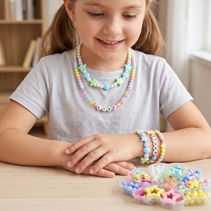 Set <span class=keywords><strong>de</strong></span> Cuentas Acrílicas en Forma <span class=keywords><strong>de</strong></span> Concha para Hacer Pulseras y Collares para Niños, Cuentas <span class=keywords><strong>de</strong></span> Estrella, Perlas y Letras, Kit <span class=keywords><strong>de</strong></span> Manualidades para Hacer Joyería - Product Image 3