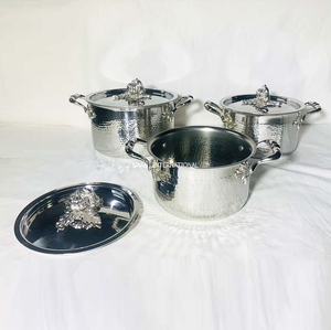Kitchen Decor Stainless Steel Hammered <b>Cooking</b> <b>Pot</b> With Gold Pumpkin Lid Modern Casserole Food Warmer Hotels Serving Stock <b>Pot</b> - Product Image 6