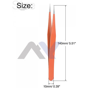Pinzas para pestañas para extensión de pestañas, pinzas para extensión de pestañas, Coral, recién llegado, acero inoxidable - Product Image 6