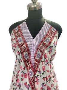 Vestido Casual de Algodón Estampado a Mano con Flores Rosas, Estilo Boho Occidental, Holgado y Natural, de Alta Calidad para Mujer, Directo de la India - Product Image 2