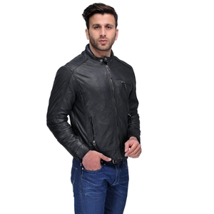 Veste universitaire en cuir de vache souple et confortable de qualité supérieure, à col montant, à capuche, avec broderie sur le devant, design personnalisé, vintage pour homme - Product Image 5