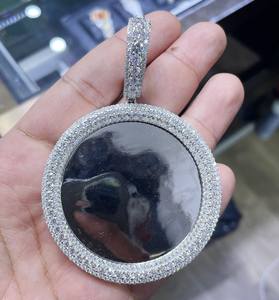 Colgante de Moissanita Personalizado para Mujer, Plata 925 con Estilo Hip Hop, Chapado en Oro Rosa y Oro - Product Image 6