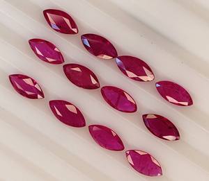 พลอยทับทิมโมซาบิคธรรมชาติขนาด3*6มม. หินอัญมณีทรงหลวมสีชมพูแดงได้รับความร้อนคุณภาพเยี่ยมปรับเทียบได้ - Product Image 4