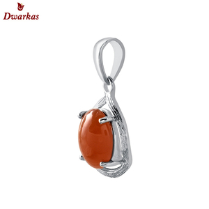 จี้เงินสเตอร์ลิง925คลาสสิกอินเทรนด์กับอัญมณีโกเมนเนื้อธรรมชาติที่เรียบง่ายสำหรับเป็นของขวัญจี้เสน่ห์ - Product Image 5