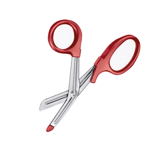 Medial Primeros auxilios Acero inoxidable Trauma Vendaje Tijeras Mango de plástico rojo DIY Tijeras de utilidad multiusos - Product Image 6