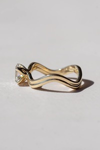 Alta calidad forma ovalada diamante doble banda solitario compromiso 18K oro anillo nupcial boda joyería proveedor a granel al por mayor - Product Image 5