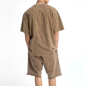 Personnalisé prix de vente en gros ensemble de shorts de sport pour hommes avec logo personnalisé lavé à l'acide vêtements d'été taille personnalisée nouveaux ensembles de shorts - Product Image 2