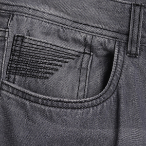 Shorts en jean gris pour homme, taille mi-haute, respirants, séchage rapide, style décontracté streetwear, shorts de motard - Product Image 4