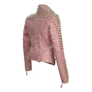 Veste en cuir respirante à clous sur mesure pour femmes, veste d'hiver à manches longues pour femmes, meilleure vente - Product Image 5