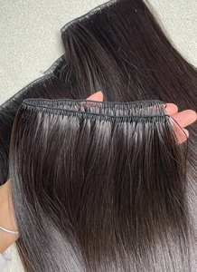 Extensions de cheveux humains vierges à double trame noire naturelle 100% double trame vietnamienne, lisses et raides, 12-30 pouces, douces - Product Image 2