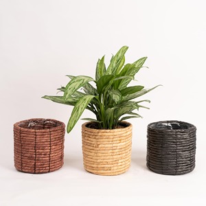 กระถางต้นไม้สานจากผักตบชวา  กระถางปลูกต้นไม้  ของตกแต่งบ้านและสวน - Product Image 3