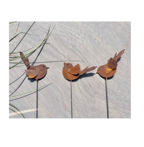 Bâton de jardin Design de trois fleurs en métal de haute qualité Bâton de décoration de jardin incurvé le plus vendu - Product Image 2