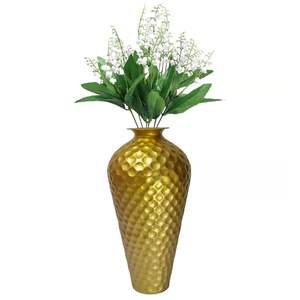 Dernière arrivée magnifique Look luxueux qualité métal de haute qualité plaqué or fleur vase décoration de la maison accessoires fournitures - Product Image 2