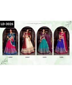 Latest Women Wedding and Festival Wear Function Tussar Silk Material Lehenga Choli with Low Price and Best Quality Clothes - Product Image 1