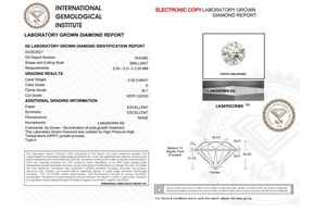 Diamante 0,50 Medio quilate Muy buena calidad Diamante suelto E Fancy Color Lab Grown Diamond White SI1 Clarity Round Brilliant Cut - Product Image 3