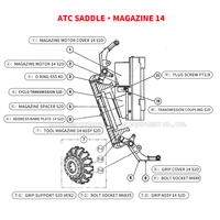 Ensemble de préhension d'outils Brother S2D 14T pour perceuse-visseuse à magazine ATC Brother TC-S2D 14T, pièces de rechange