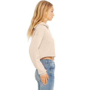 Haut court à capuche décontracté pour femme, imprimé personnalisé, polaire respirant en polyester/coton, manches longues, sweat-shirt grande taille - Product Image 5