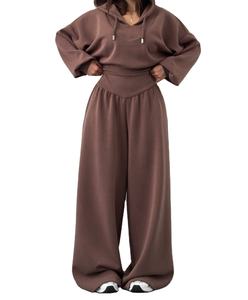 Nouvel ensemble de survêtement d'hiver de qualité pour homme, pull à capuche et pantalon de survêtement, personnalisable, vierge, coupe oversize, en molleton 100% coton - Product Image 5