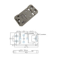 Clips de rail DIN 35 MM à ressort en nylon en plastique gris, pince de rail DIN de disjoncteur universel de 48 mm de largeur pour PCB
