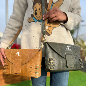 Nuevo bolso de mano de cuero genuino Crunch para mujer, bolso cruzado elegante, superventas, bolsos de cuero de grano completo personalizados - Product Image 1