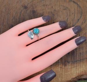 Bague style bohème en argent faite à la main bijoux en argent sterling 925 Turquoise pierres précieuses bague tendance bijoux pour femmes cadeau pour elle - Product Image 2