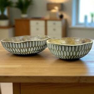 Gold Wooden Decoration Serving Platter Bowl Restaurant Hotel Dinner Fruit <b>Snack</b> Dessert <b>Plate</b> 2Pcs Bowl - Product Image 4