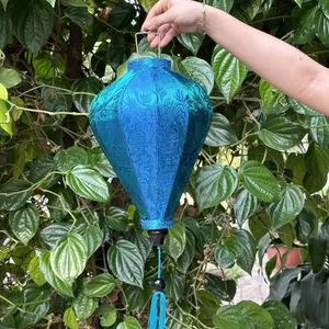 Jacquard Silk Bamboo Lantern use for New Year Party Wedding Event Decoration Christmas Event Christmas Tree Hanging Ornament - Product Image 1