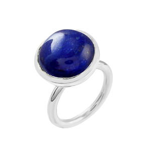 Bague personnalisée en argent sterling 925 massif avec pierres précieuses lapis naturelles pour bijoux pour femmes et hommes - Product Image 1