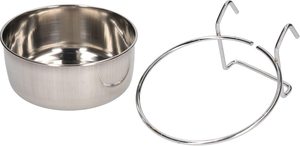 Wholesale Manufacturer Custom Logo <b>Portable</b> Petware Stainless Steel Pure Silver Birds Coop Cup Water Feeder <b>Bowl</b> for <b>Dogs</b> - Product Image 4