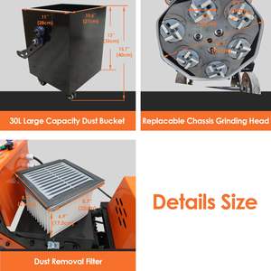 Machine de polissage et de ponçage pour sols en béton, avec bac à poussière pour époxy et terrazzo, pour tampons de polissage - Product Image 4