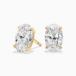 ต่างหูเพชรทรงรีเจียระไนแบบเรืองแสง 2.00 กะรัต เพชรเพาะเลี้ยงในทองคำแท้ 14K เหมาะสำหรับโอกาสพิเศษและงานปาร์ตี้ - Product Image 3
