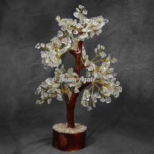 Spiritual Multi Stone Mseal 300 Chips Arbre de pierres précieuses enroulé en fil d'argent pour l'énergie positive - Product Image 2