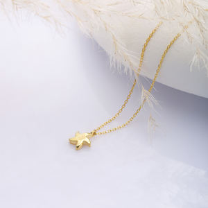 Plain Minimalist <b>Starfish</b> <b>Silver</b> Charm <b>Necklace</b> Wholesale Turkish Handmade 925 Sterling <b>Silver</b> Jewellery for Women - Product Image 4
