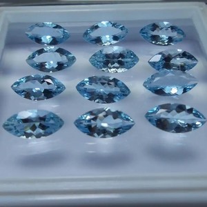 8mm 10mm Natural cielo azul Topacio Marquesa corte piedras preciosas sueltas venta al por mayor piedras semipreciosas fabricación de joyas comprar proveedor en línea - Product Image 1